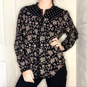 Lucky brand floral button down blouse